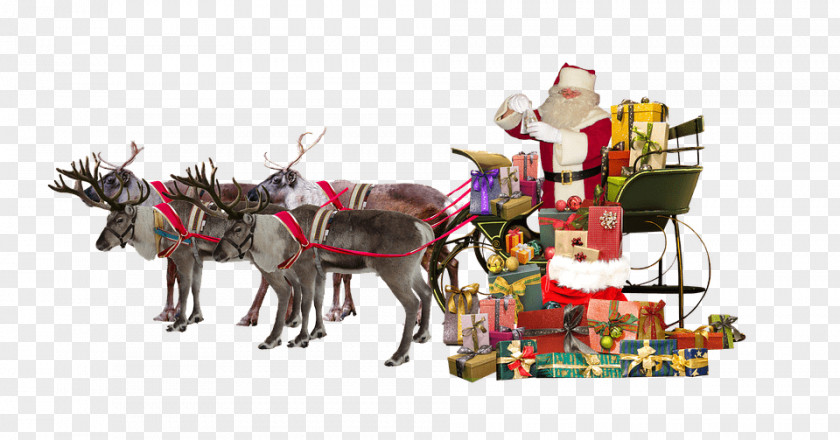 Santa Claus Sleigh Deer Gifts PNG Gifts, riding sleigh clipart PNG