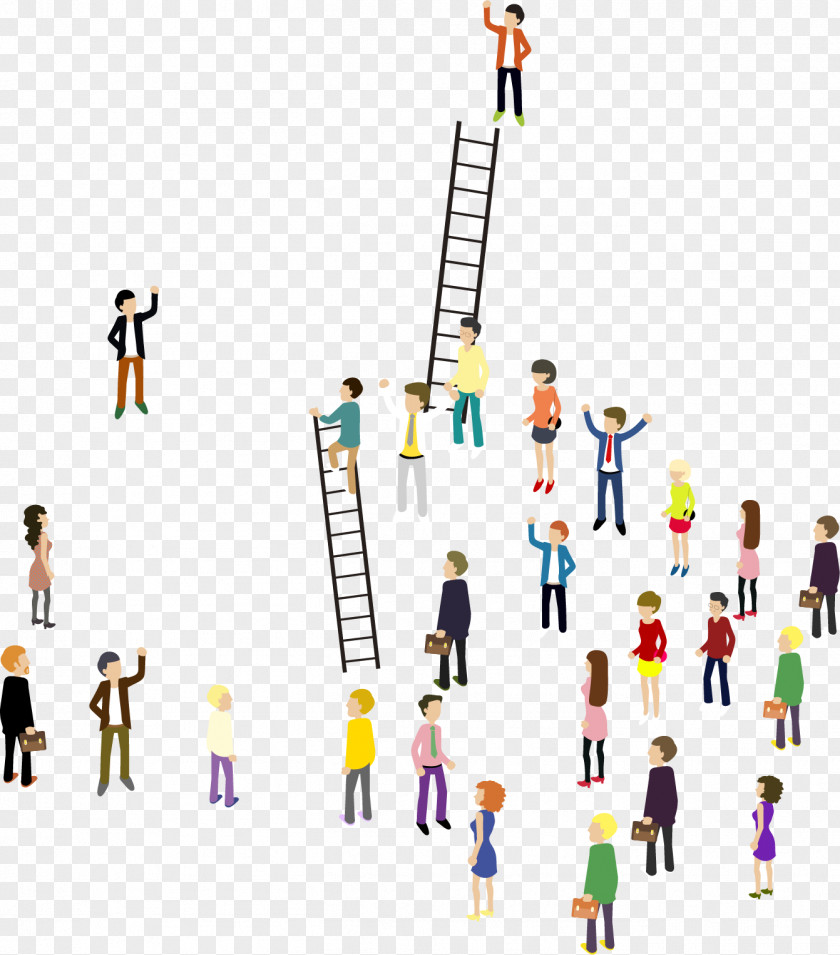 Vector Painted Climb A Ladder PNG