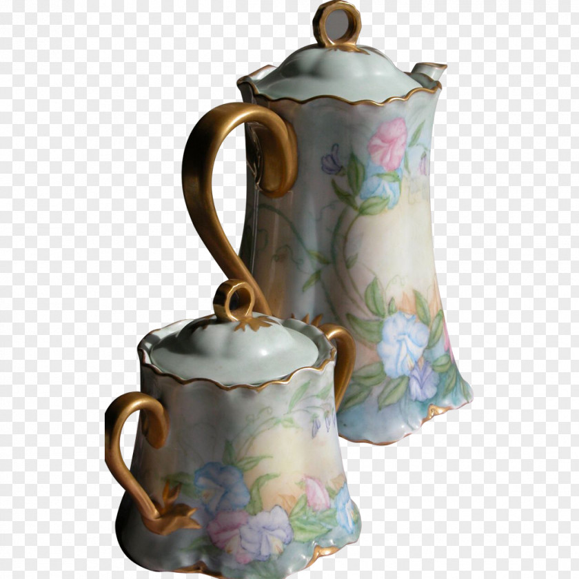 Hand Painted Teapot Jug Mug Ceramic Porcelain Decorative Arts PNG