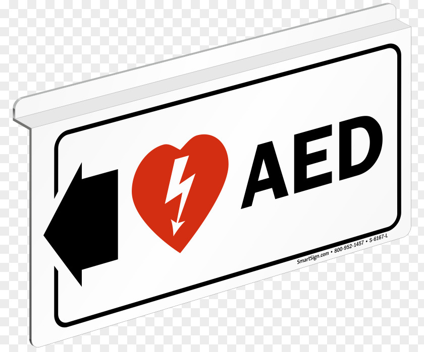 Arrow Automated External Defibrillators Sign First Aid Supplies Door Hanger PNG