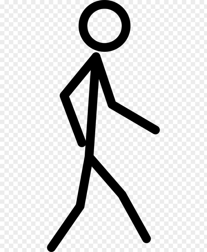 Cartoon Walking Stick Figure Clip Art Image Vector Graphics PNG