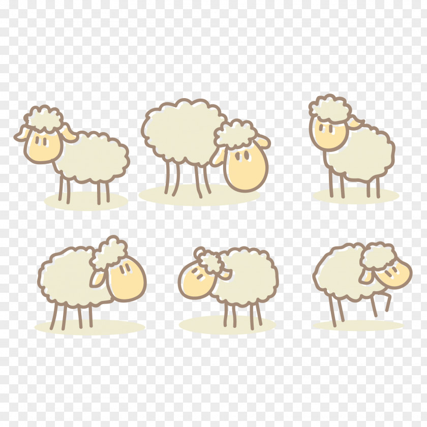 Vector Sheep Alpaca Cartoon Drawing PNG