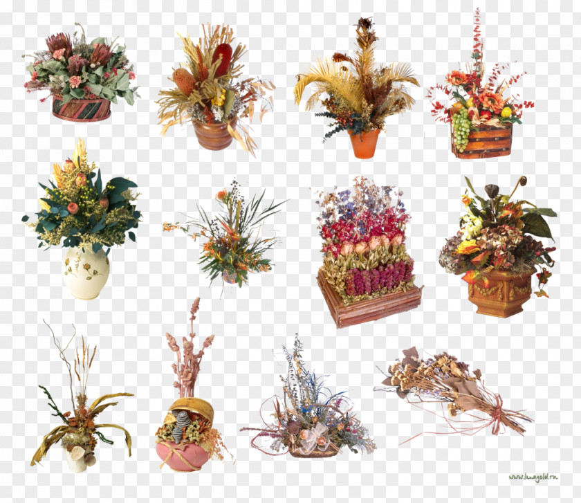 Country Flower Pot Cut Flowers Painting Image Nosegay PNG