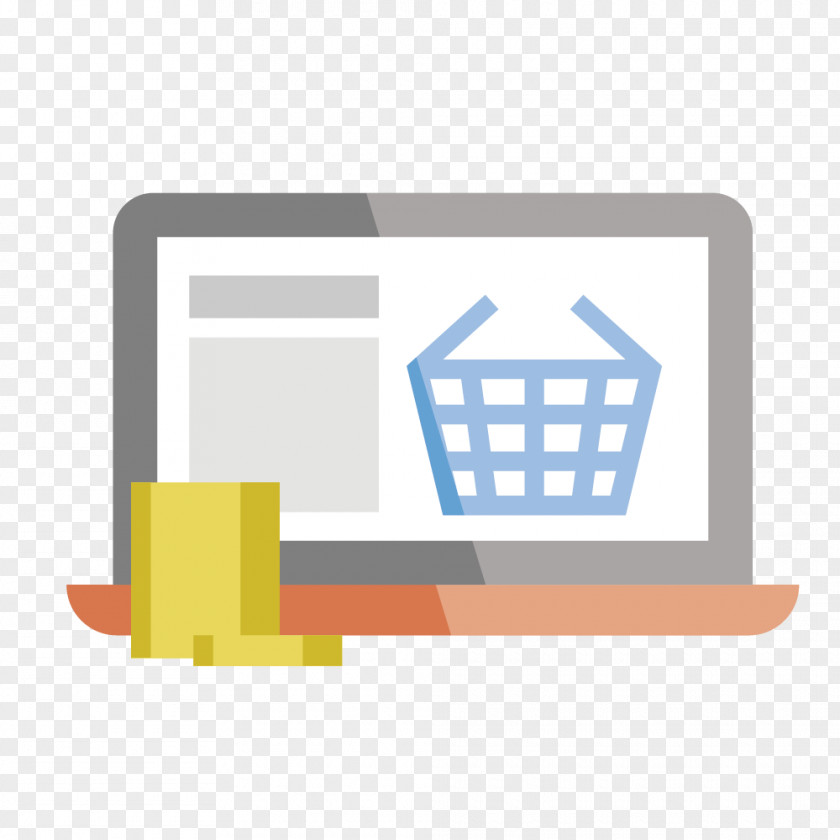 Flattened Laptop Web Development E-commerce Online Shopping Icon PNG