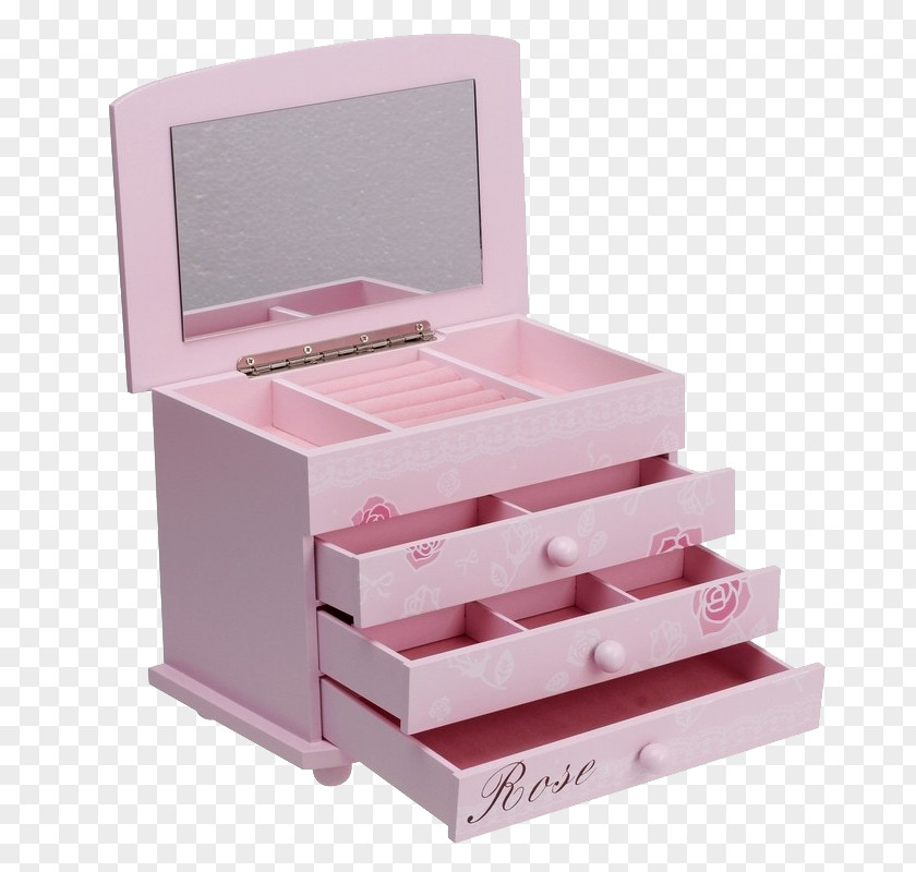Pink Three-tier Jewelry Box China Packaging And Labeling Casket PNG