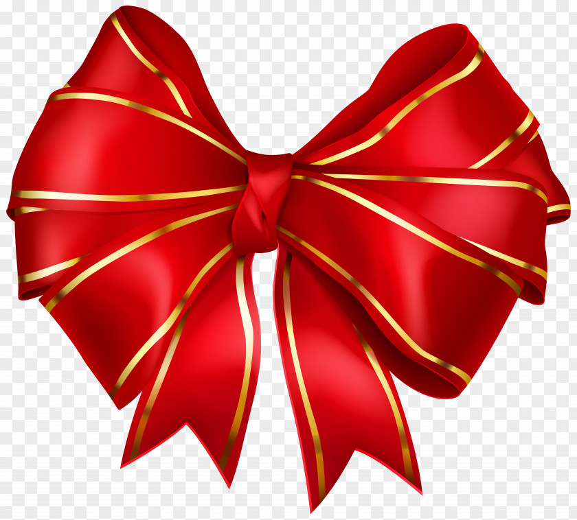 Red Bow With Gold Edging Transparent Image Clip Art PNG