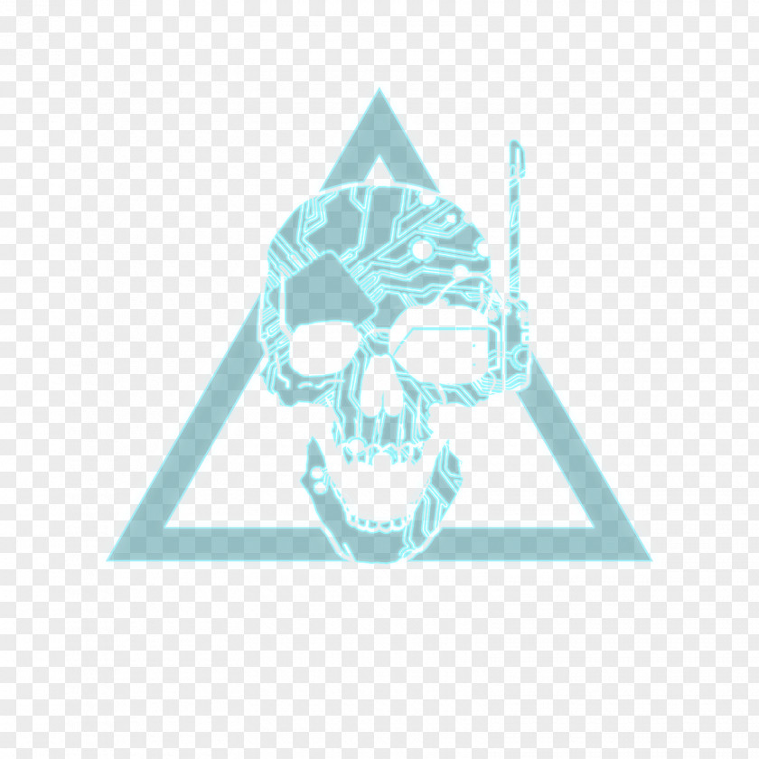 Skull Turquoise Font PNG