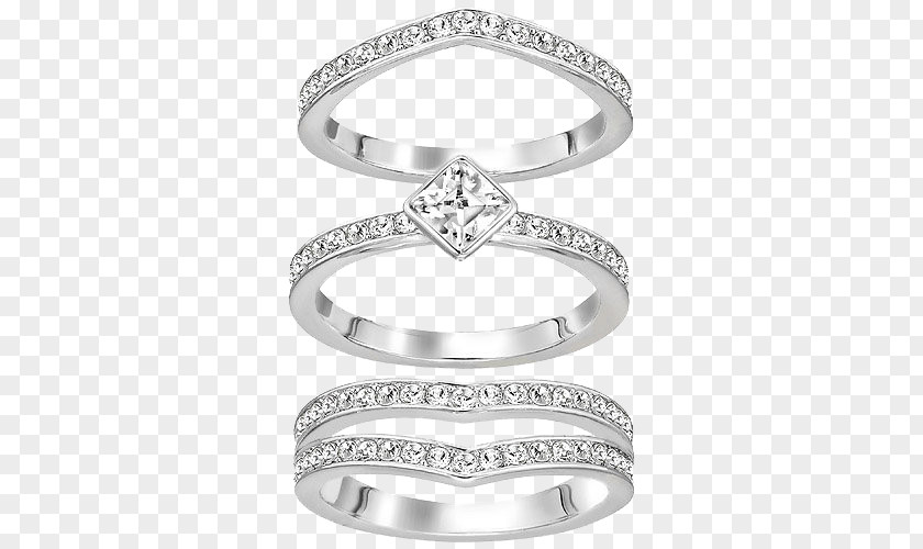 Swarovski Jewelry Triple Ring Earring AG Jewellery Size PNG