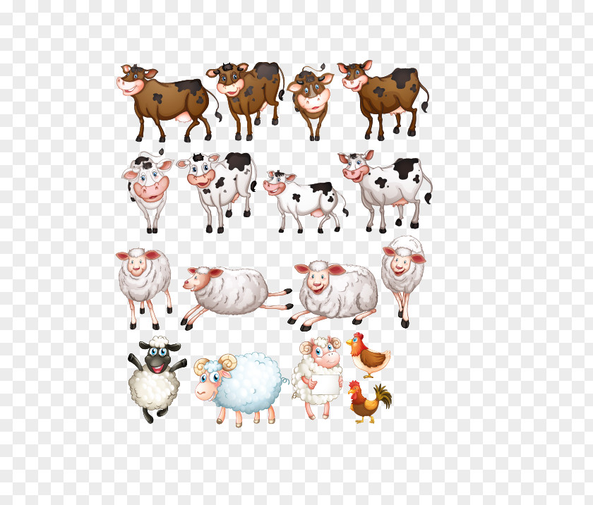 Three-dimensional Vector Cow Sheep U7f8a Animal Illustration PNG