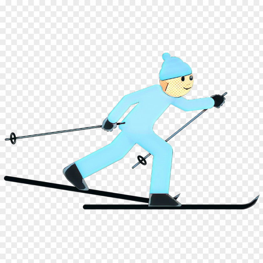 Downhill Telemark Skiing Retro Background PNG