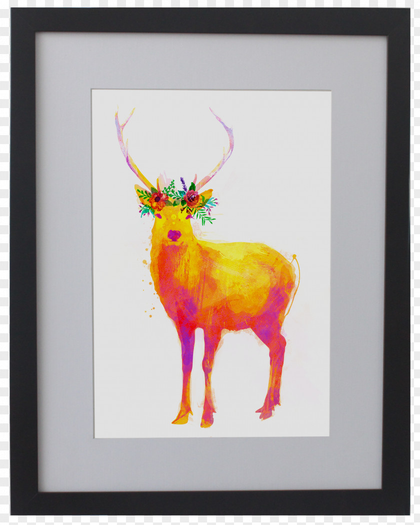 Reindeer Painting Antler Modern Art PNG