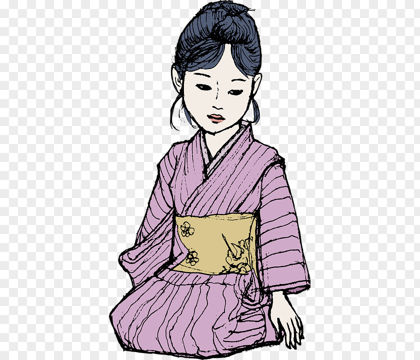 Kimono Woman Japanese Dolls Coloring Book Culture PNG