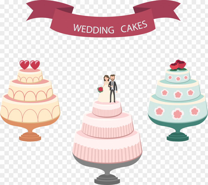 Vector Hand-painted Wedding Cake Euclidean PNG