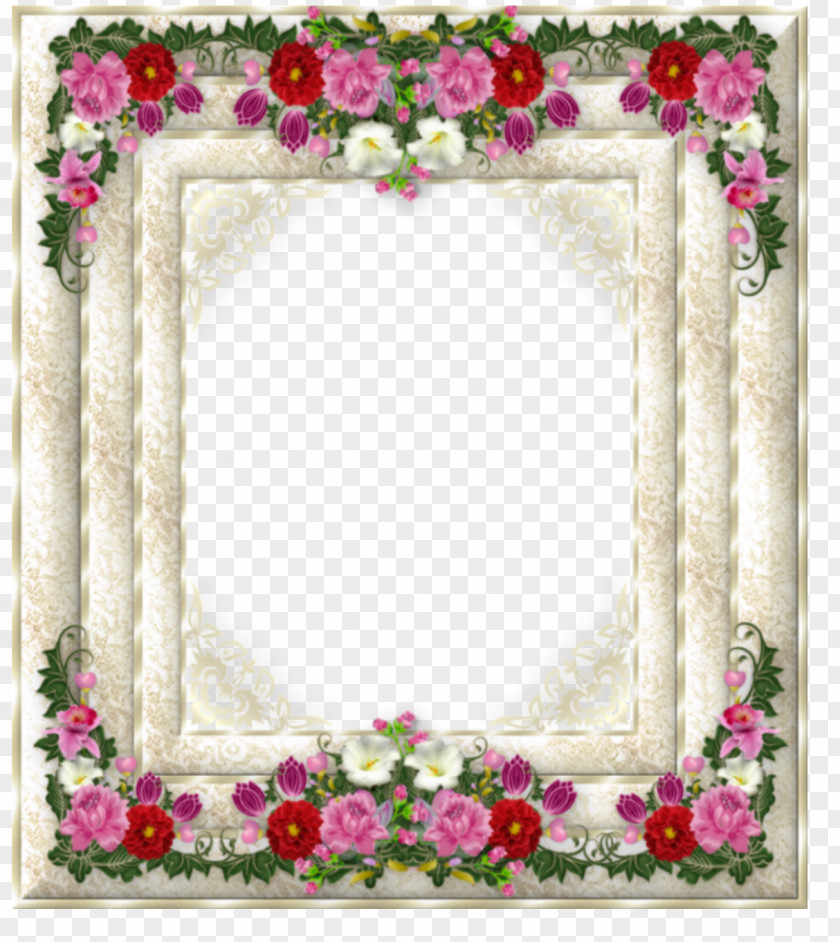 Decorative Frame Cut Flowers Floral Design PNG