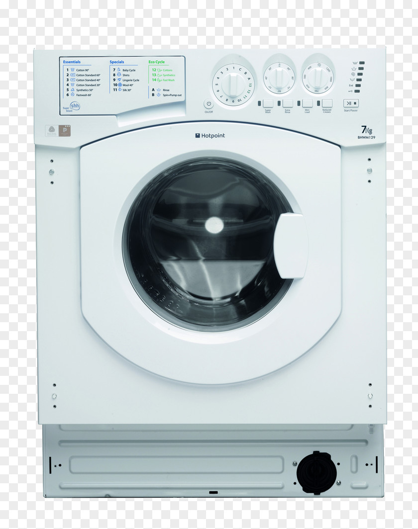 Digital Home Appliance Hotpoint Washing Machines Laundry PNG