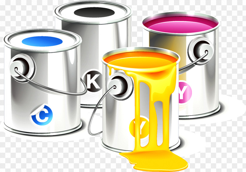 Paint Bucket CMYK Color Model Printing Clip Art PNG