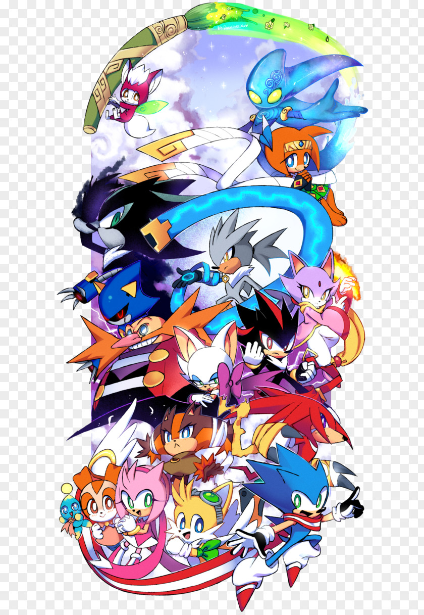 1st Anniversary Sonic & Knuckles The Hedgehog Tails Doctor Eggman Echidna PNG