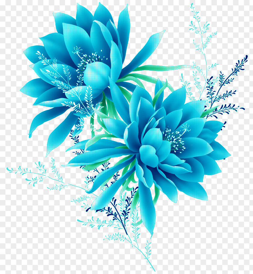 Blue Flowers Effect Element Flower Pixel PNG