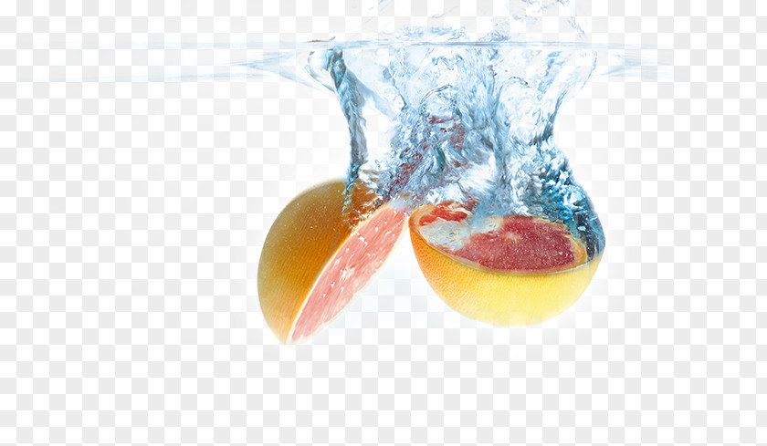 Creative Grapefruit Into The Water PNG