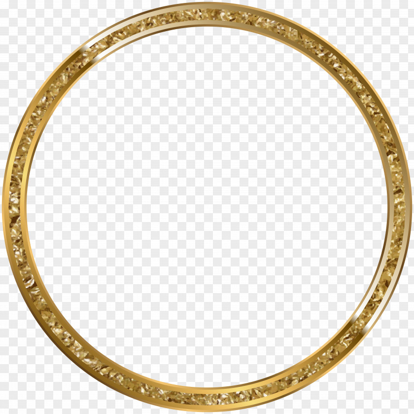 Round Border Frame Gold Transparent Clip Art Picture PNG