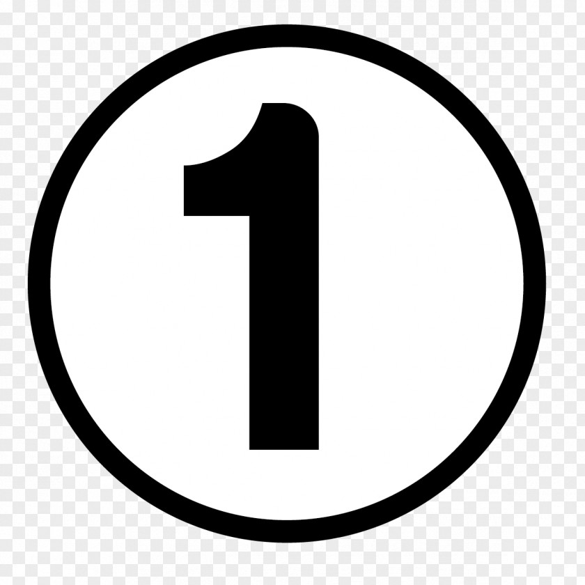 1 Circle Area Symbol Number Font PNG