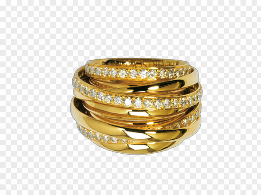 Gold And Diamond Wedding Ring PNG