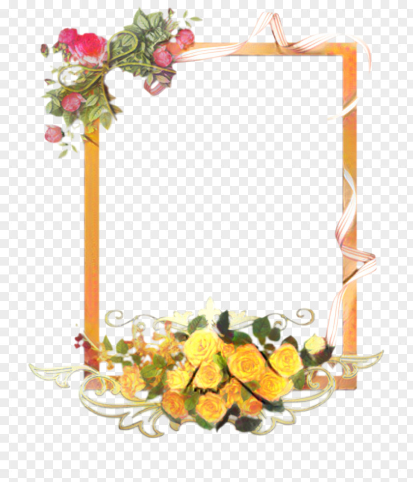 Picture Frame Interior Design Watercolor Flowers PNG