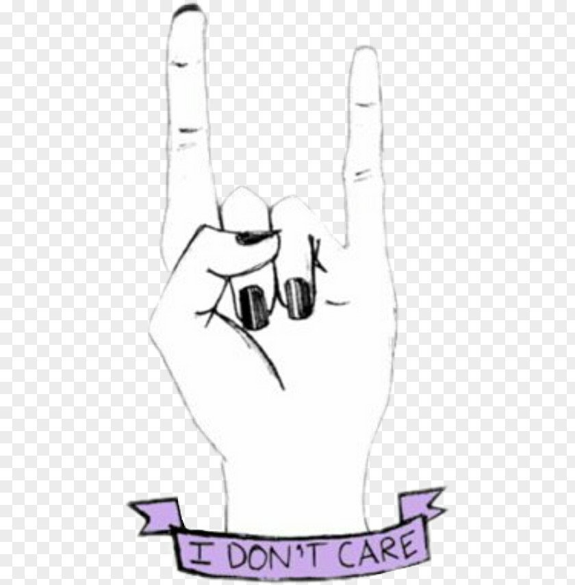 Rock Sign Of The Horns Drawing I Don't Care Language PNG