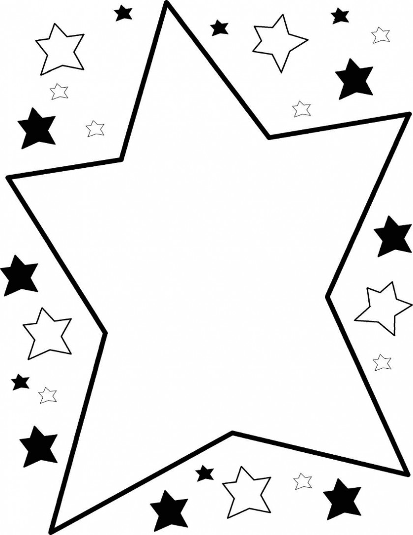 Boarder Art Star Black And White Clip PNG