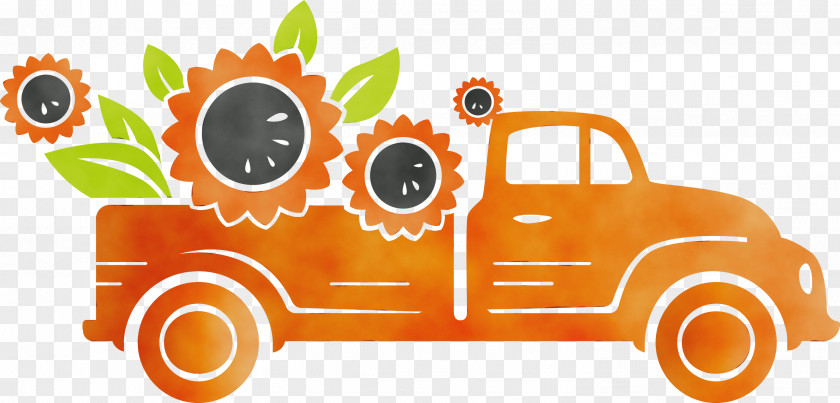 Car Cartoon Orange S.a. Flower PNG
