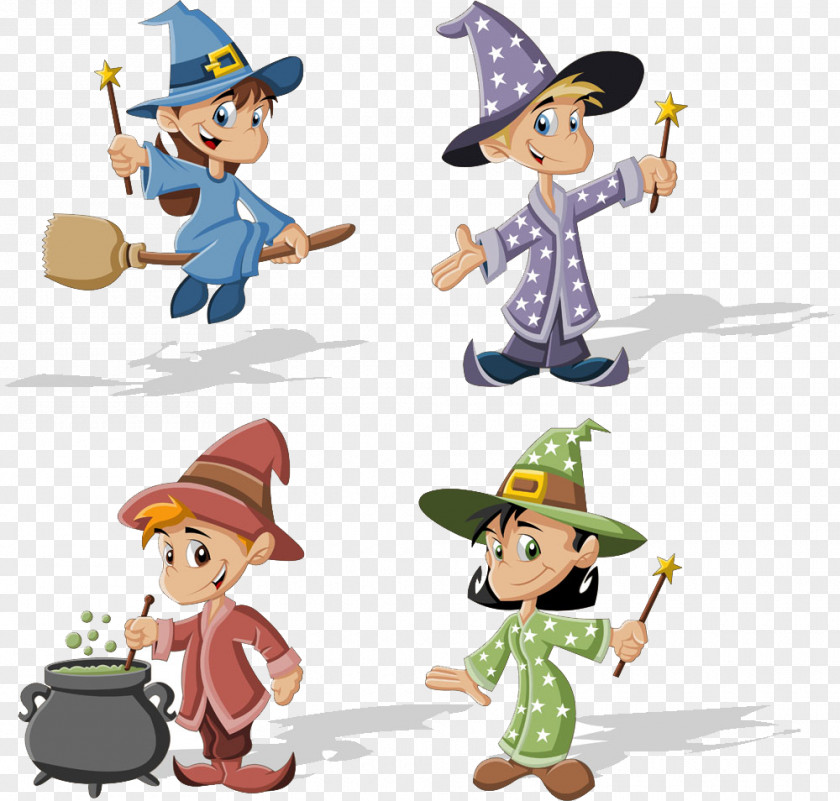 Cartoon Wizard The Magician Wand PNG