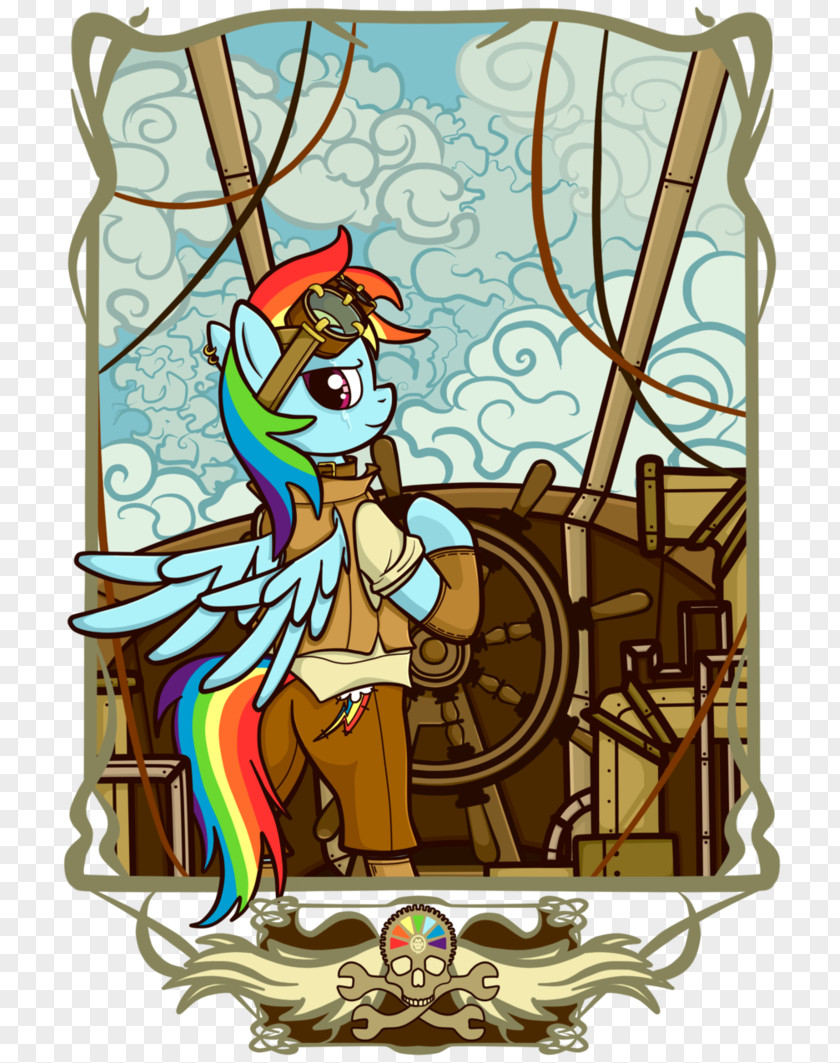 Steampunk Pirate Pony Derpy Hooves Equestria Daily Spike Art PNG