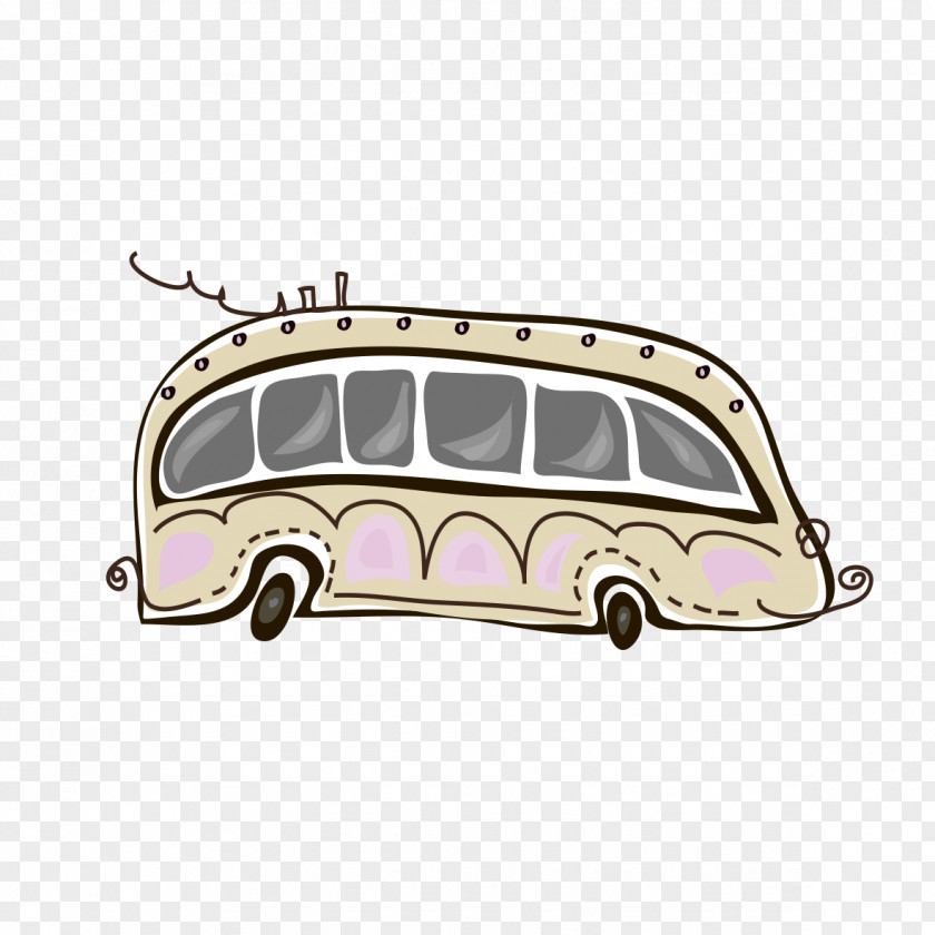 Cartoon Bus Double-decker Public Transport Illustration PNG