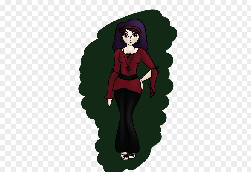 Goth Hippie Legendary Creature Illustration Cartoon Black Hair Supernatural PNG