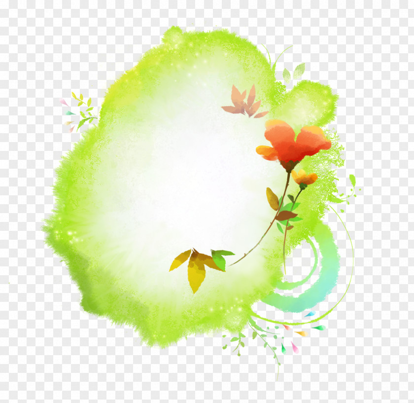Green Background Paper Watercolor Painting PNG