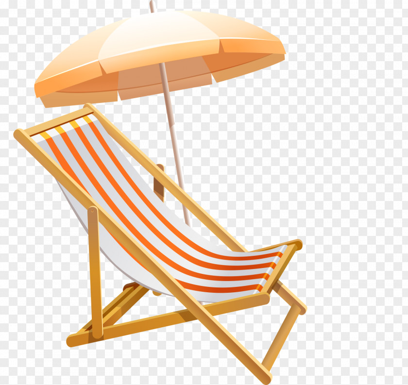 Beach Loungers Table Chair Clip Art PNG