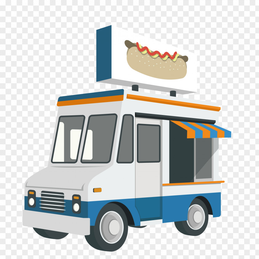 Vector Hot Dog Car Hamburger Take-out Fast Food Cafe PNG