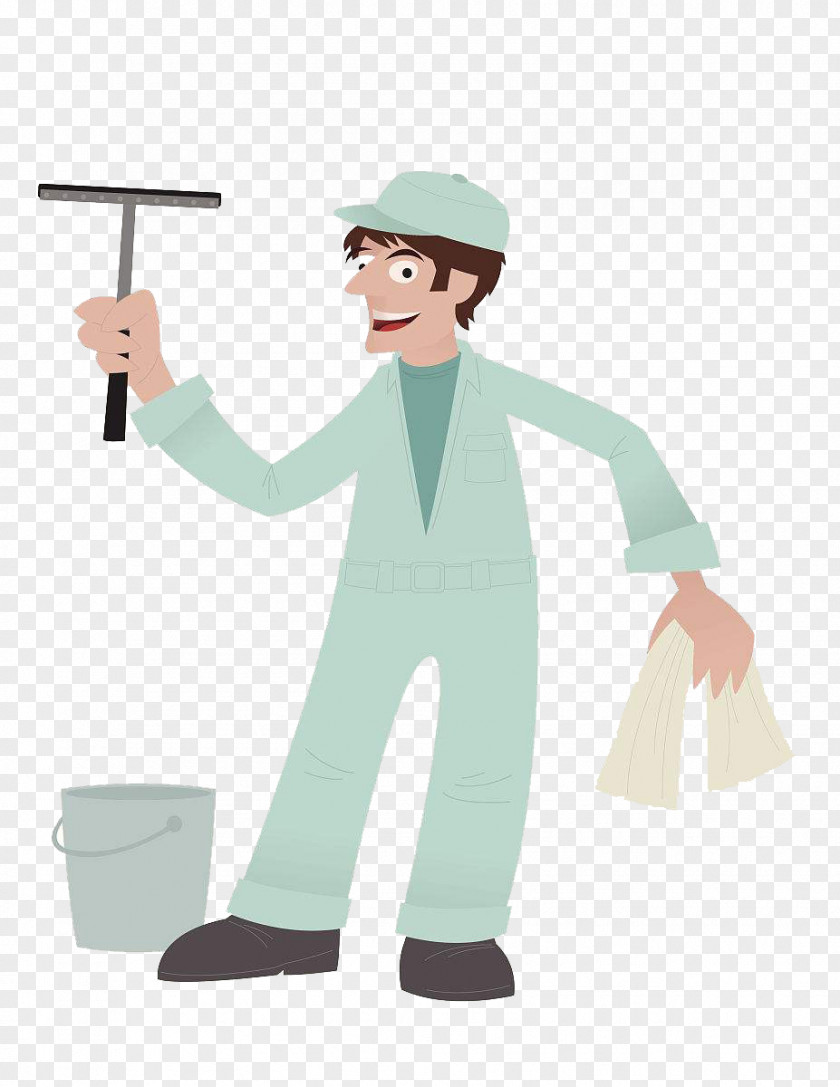 Cartoon Cleaners Clean Windows Window Cleaner Illustration PNG