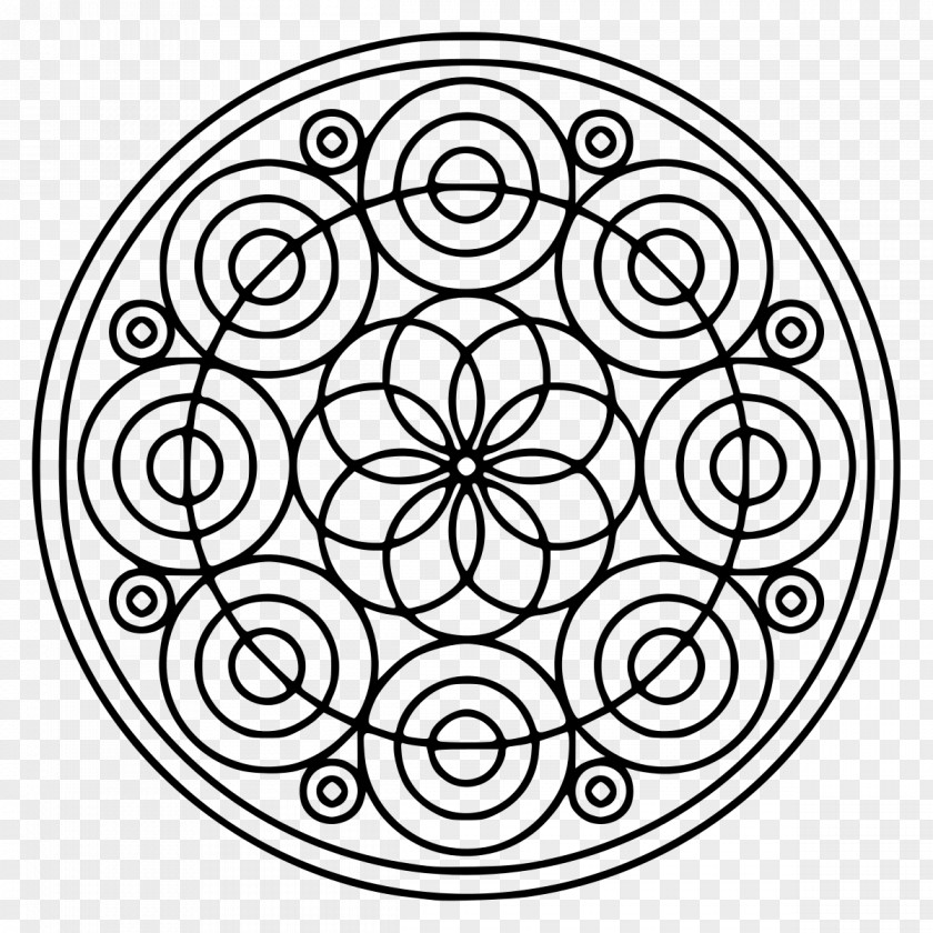 Circle Mandala Coloring Book Mehndi Sacred PNG