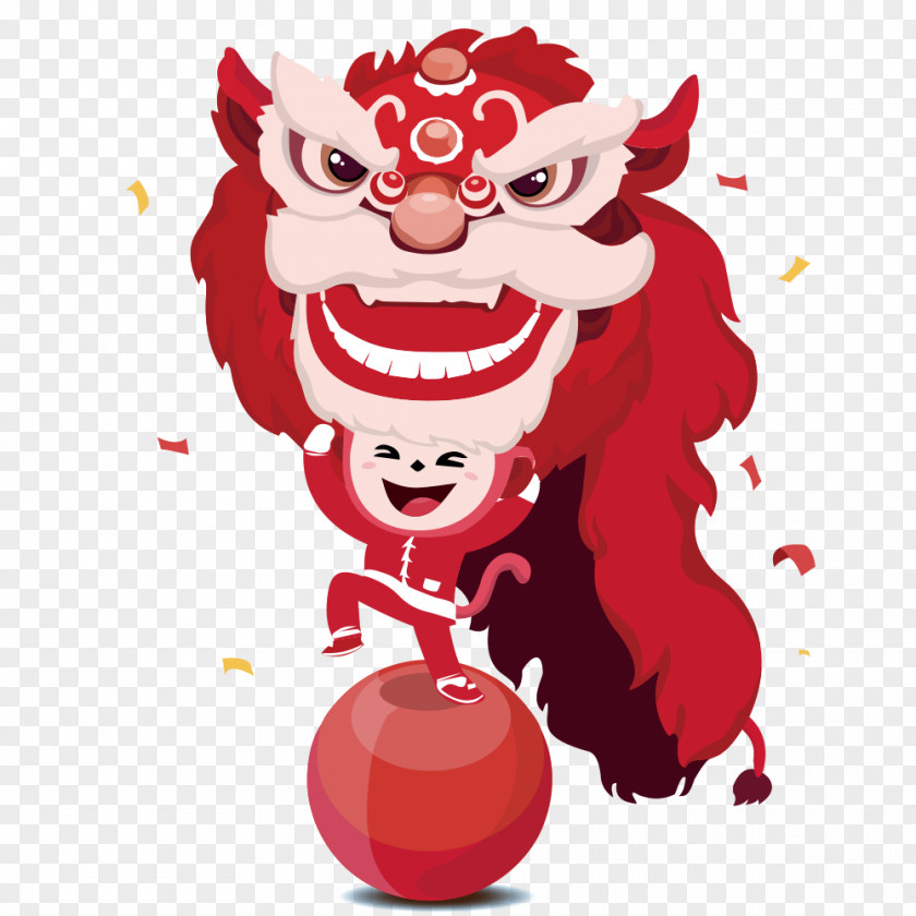 Lion's Child Lion Dance Chinese New Year Cartoon PNG