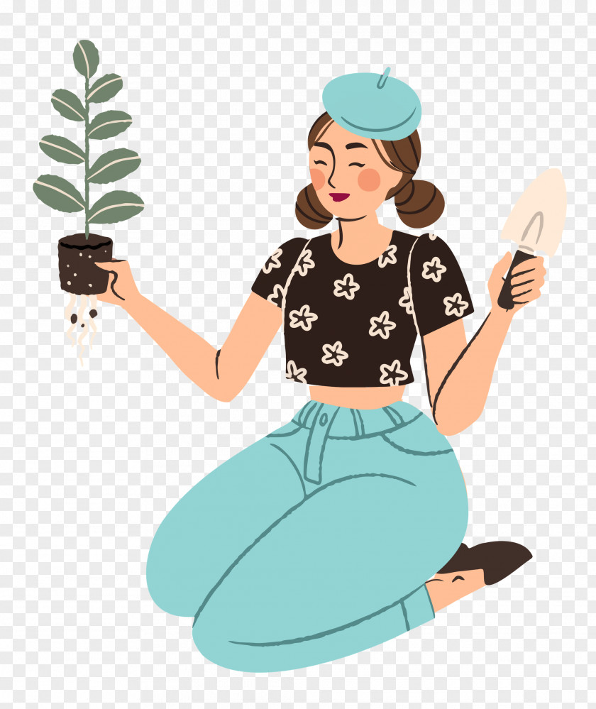 Planting Woman Garden PNG