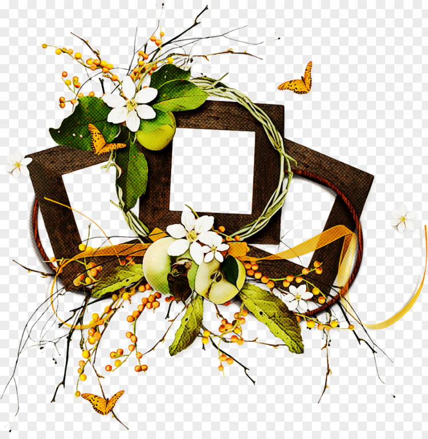 Wreath Wildflower Autumn Poster PNG