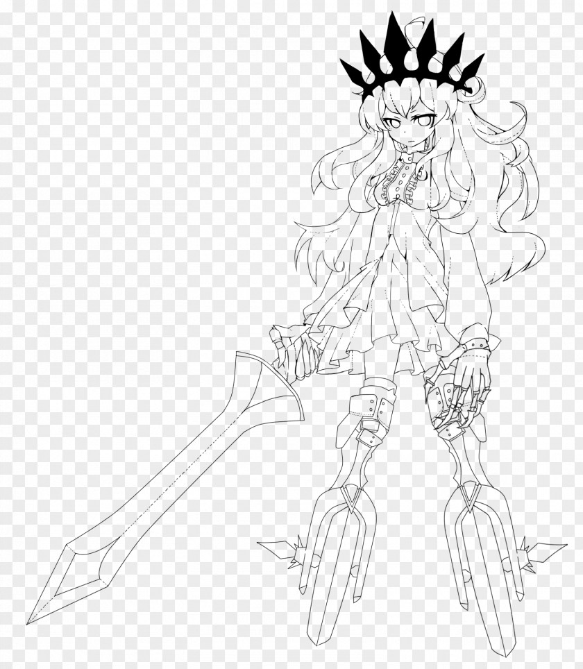 Chariot Line Art White Character Cartoon Sketch PNG