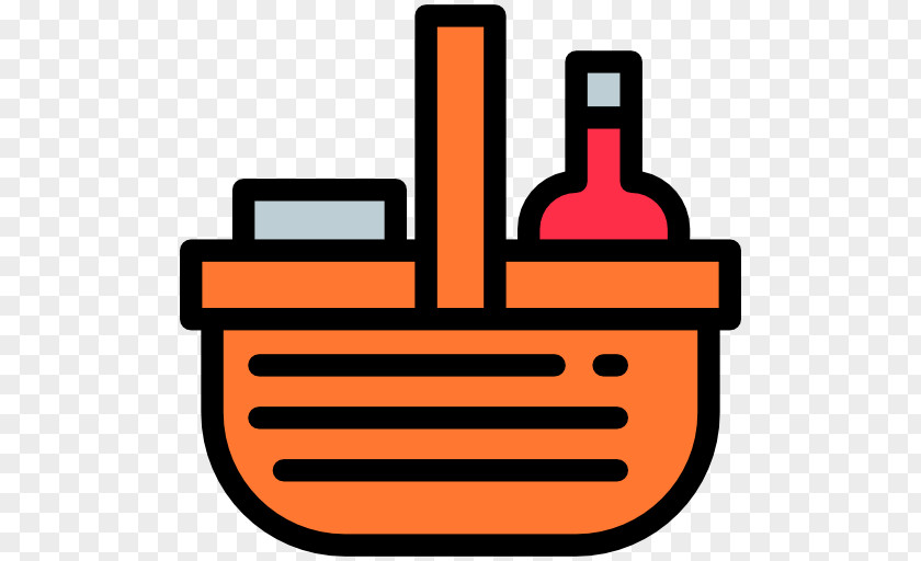A Bottle Of Wine In The Basket Barbecue Grill Icon PNG