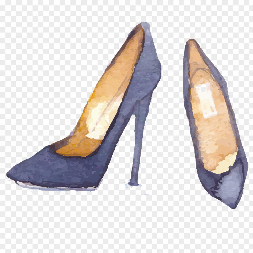 Women's High Heels Shoe Watercolor Painting High-heeled Footwear Illustration PNG