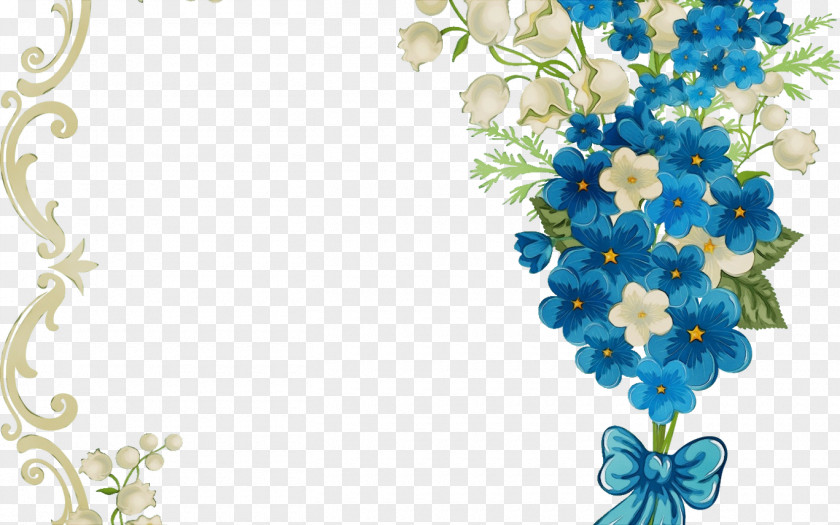 Delphinium Wildflower Bouquet Of Flowers Drawing PNG