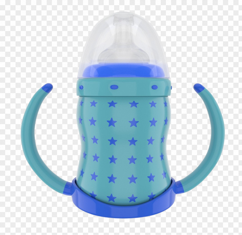 Blue Star Baby Bottle 3D Computer Graphics Modeling PNG
