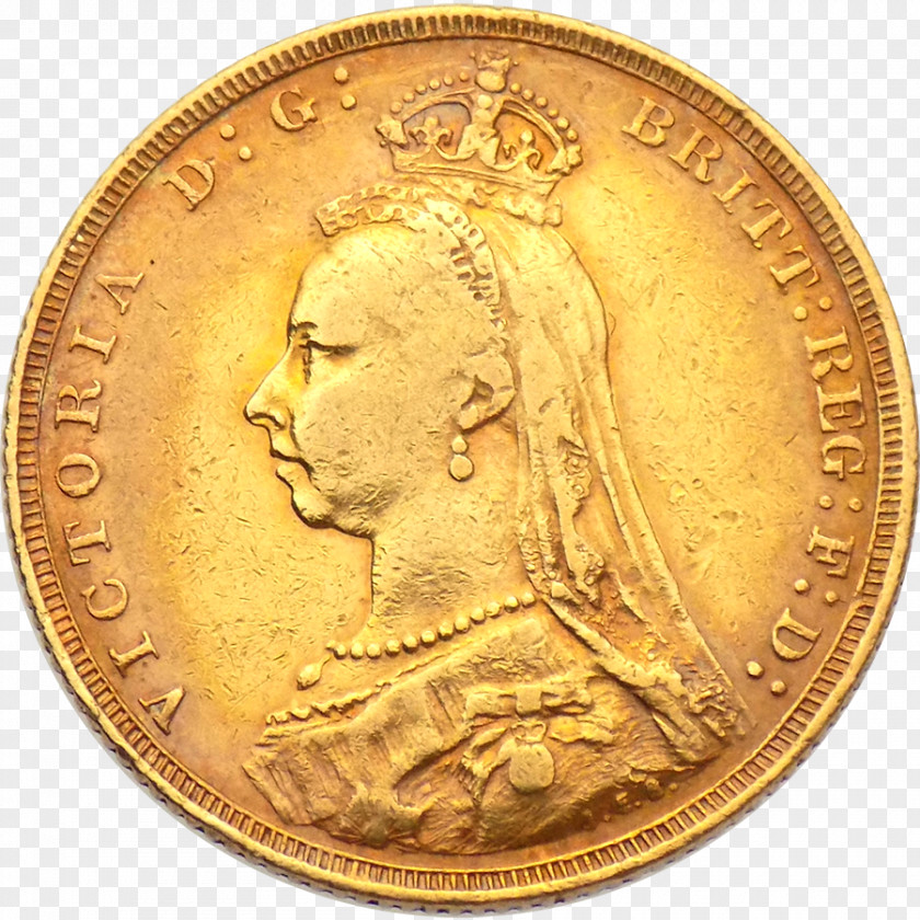 Coin Gold Sovereign Golden Jubilee Of Queen Victoria PNG