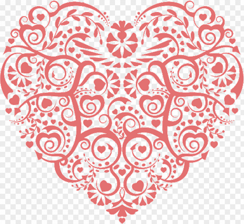 Heart Lace Paper Textile PNG