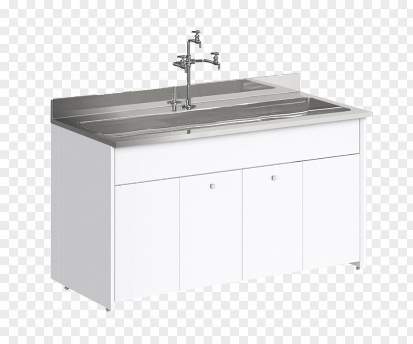 Sink Kitchen Stainless Steel Tap Particle Board PNG